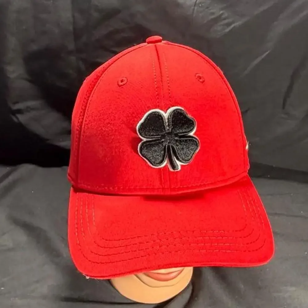🚨 Premium Black Clover 29 Red & Black Stretch Fit “Live Lucky” Golf Hat Cap 🧢